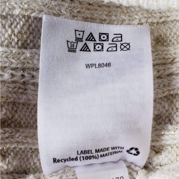 EUC Charter Club Small Sparkly Cream Cable Knit Sweater - Picture 11 of 13